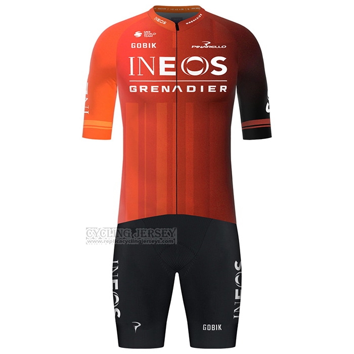2024 Cycling Jersey Ineos Grenadiers Red Black Short Sleeve And Bib Short
